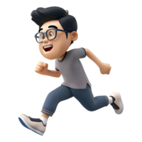 AI generated 3D Rendering of a Cartoon of Athlete Boy Running on Transparent Background - Ai Generated png