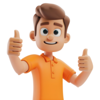 AI generated 3D Rendering of a Cartoon of Boy With Thumbs up on Transparent Background - Ai Generated png