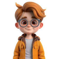 AI generated 3D Rendering of a Cartoon of Boy Standing Alone on Transparent Background - Ai Generated png