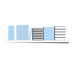 Book shelf. Knowledge, education, learning symbol. Stack of novels, nonfiction. vector