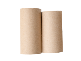 Front view of tissue paper cores isolated with clipping path in png file format