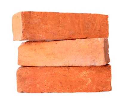 sida se av gammal knäckt röd eller orange tegelstenar i stack isolerat med klippning väg i png fil formatera