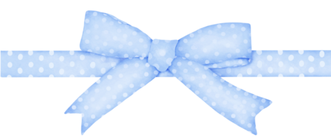 Blue ribbon bow watercolor png