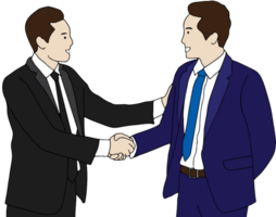 Two business man shake hands for agreement. png