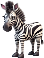 ai gegenereerd waterverf tekening van een schattig zebra in tekenfilm stijl. png
