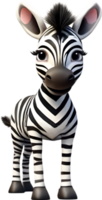 ai gegenereerd waterverf tekening van een schattig zebra in tekenfilm stijl. png