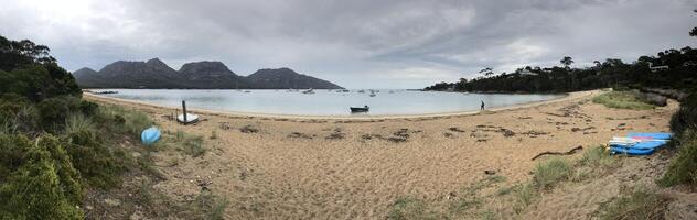 ver de el riesgos desde muda laguna. freycinet tasmania foto