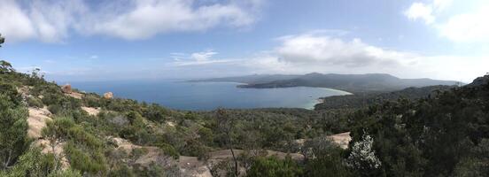 View over Freycinet National Park. Tasmania photo