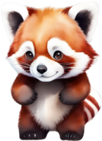 AI generated Watercolor painting of a cute Red Panda. png