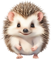 AI generated Watercolor painting of a cute Hedgehog. png