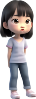 AI generated 3D cute cartoon child icon. png
