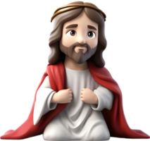 AI generated Close-up of cute cartoon Jesus Christ icon. png