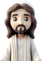 AI generated Close-up of cute cartoon Jesus Christ icon. png