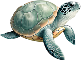 ai gegenereerd detailopname van een schattig tekenfilm zee schildpad icoon. png