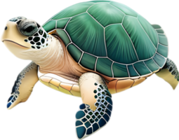 ai generiert Nahansicht von ein süß Karikatur Meer Schildkröte Symbol. png