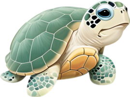 AI generated Close-up of a cute cartoon Sea Turtle Icon. png