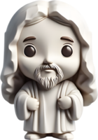 ai gerado fechar-se do fofa desenho animado Jesus Cristo ícone. png