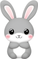 ai généré fermer de une mignonne dessin animé lapin icône. png