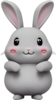 ai généré fermer de une mignonne dessin animé lapin icône. png