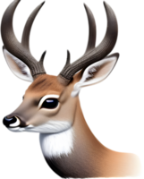 AI generated Close-up of a cute cartoon Marsh Deer Icon. png