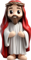 ai gerado fechar-se do fofa desenho animado Jesus Cristo ícone. png