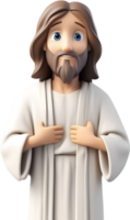 AI generated Close-up of cute cartoon Jesus Christ icon. png