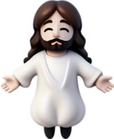 ai gegenereerd detailopname van schattig tekenfilm Jezus Christus icoon. png