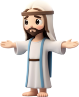 ai généré fermer de mignonne dessin animé Jésus Christ icône. png