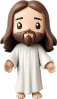 ai gerado fechar-se do fofa desenho animado Jesus Cristo ícone. png