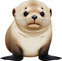 AI generated Close-up of a cute cartoon Sea Lions Icon. png