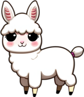 AI generated Close-up of a cute cartoon llama icon. png