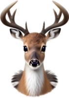 AI generated Close-up of a cute cartoon Marsh Deer Icon. png