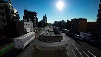 A timelapse of the traffic jam at the crossing in Tokyo wide shot video