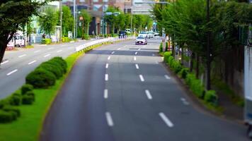 A timelapse of the miniature traffic jam at the urban street in Tokyo video