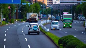 A timelapse of the traffic jam at the urban street in Tokyo long shot video