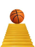 Basketball on stairs  gold color photo