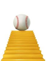 un béisbol es desplegado en el escaleras. foto