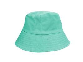 Mint green bucket hat Isolated on a white background photo