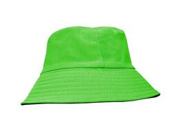 green bucket hat Isolated on a white background photo