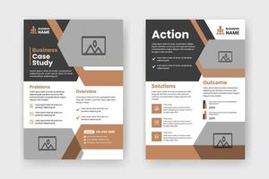 Case Study Layout Flyer. Minimalist Business Report with Simple Design. vector