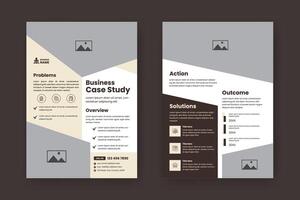 Case Study Layout Flyer. Minimalist Business Report with Simple Design. vector