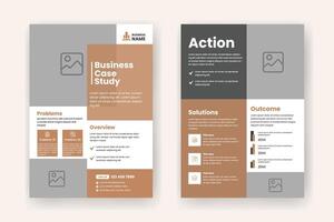 Case Study Layout Flyer. Minimalist Business Report with Simple Design. vector