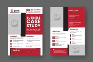 Case Study Layout Flyer. Minimalist Business Report with Simple Design. Green and Beige Color Accent. vector