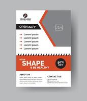 Gym Class Flyer. Abstract Workout Flyer Layout. Modern Design Shapes suitable for Sports, fitness, athletic Banner, Poster, Advertisement, Promotion, Presentation, Book Cover, ect. vector