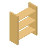 Illustrated isometric bookshelf vector