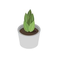 Illustrated isometric potted plant vector