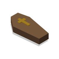 Illustrated isometric dead coffin vector