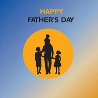 AI generated A silhouette of a father with children Happy father's Day Vector