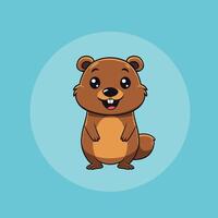 AI generated Cute Happy Beaver Cartoon vector illustration