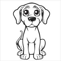 AI generated Vizsla Dog is a sitting vector illustration in black and white